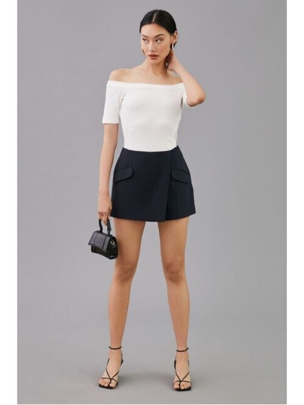 Maeve Anthropologie Black Tailored Shorts Skort Size 0 NWT High Waisted Chic
